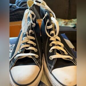 Converse Black High-Tops with White Accents